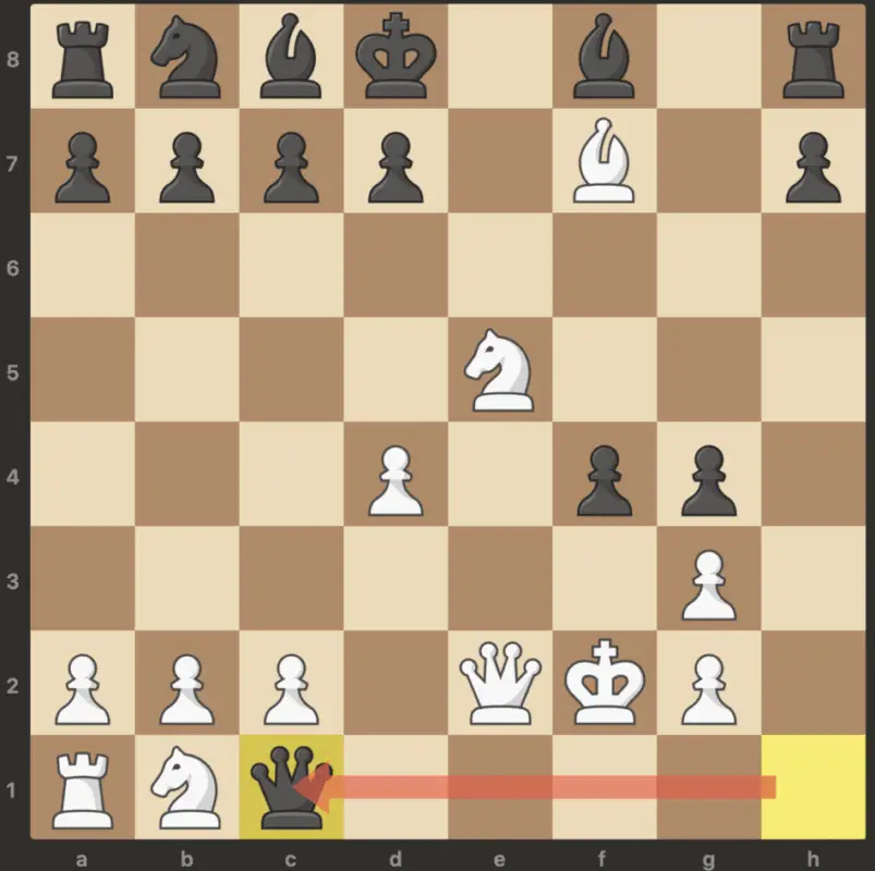la reina negra captura al alfil